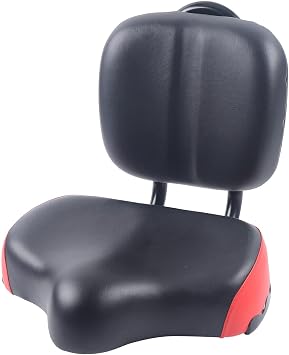 Bike Seat with Backrest, Oversized Comfort Tricycle Seat Replacement Bicycle Leather Saddle Extra Wide Bike Seat for Men and Women