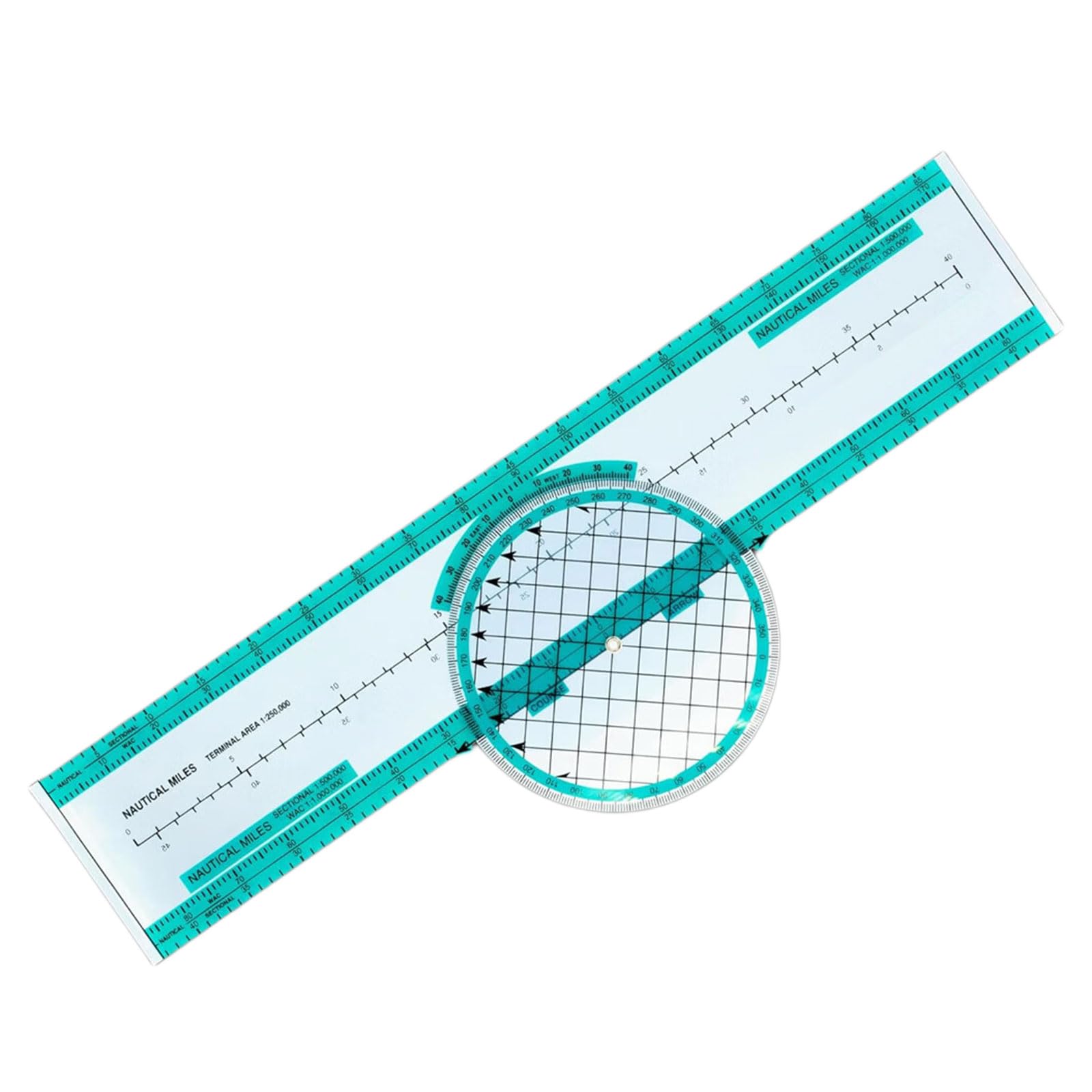 Lightweight Aviation Training Ruler with Rotating Vector Mechanism Aviation Plotter for Flight Calculations 33cm Long Aircraft Navigation Instrument