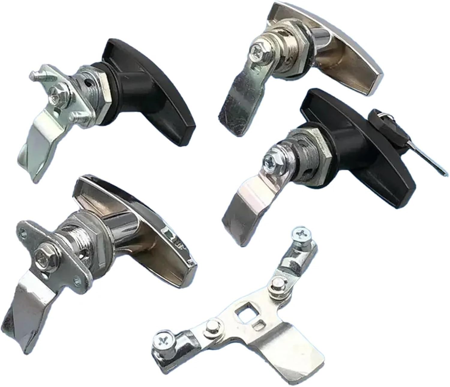 MS324-1-2 Zinc Alloy Black T Handle Latch Quarter Turn Cam Lock 1Pcs(Black with 2 Keys)