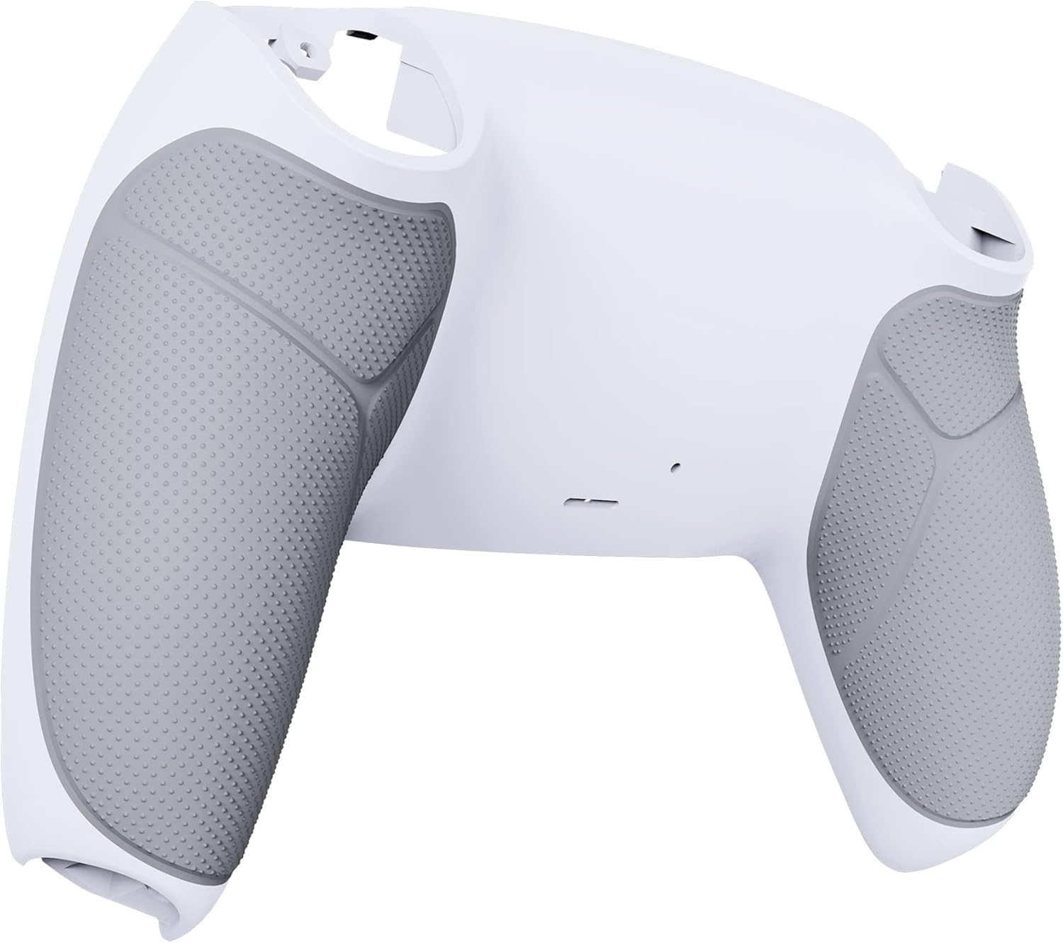 eXtremeRate White & Gray Performance Rubberized Grip Custom Back Plate Bottom Shell Compatible with ps5 Controller, Replacement Back Shell Cover Compatible with ps5 Controller - Image 3