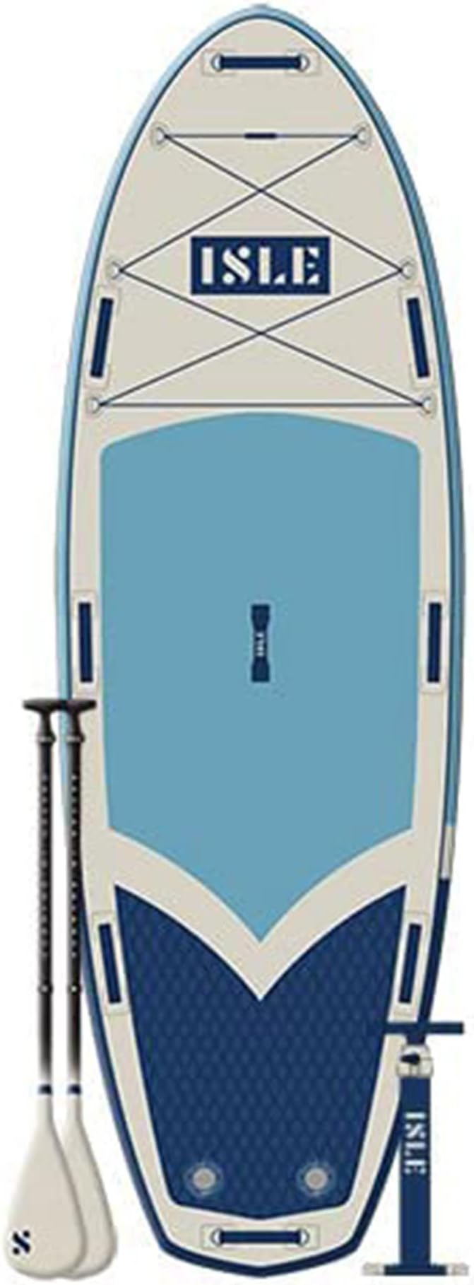 ISLE Megalodon Inflatable Stand Up Paddle Board & iSUP Bundle Accessory Pack - Up to 1,050 lbs Capacity — Durable, Lightweight, Stable — 12' L x 45" W x 8" OR 15' L x 56" W x 8"