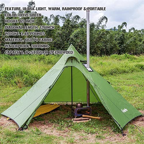 Carpa ligera FireHiking con estufa de titanio miniatura 2