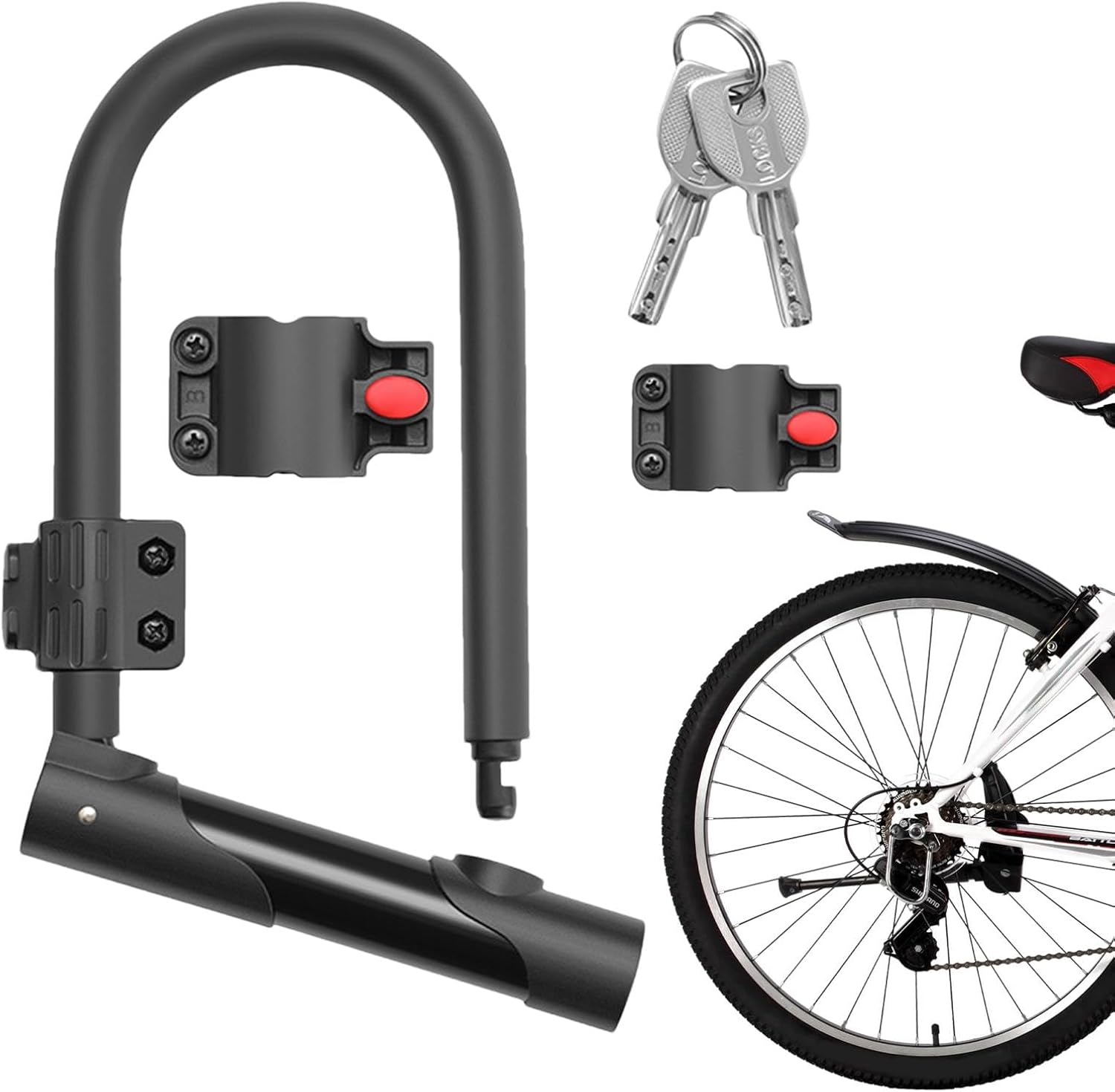 U-Lock, Lock, Combination U-Lock Included, Robust, Anti-Theft Lock, Practical Holder, Secure U-Locks for Bicycles