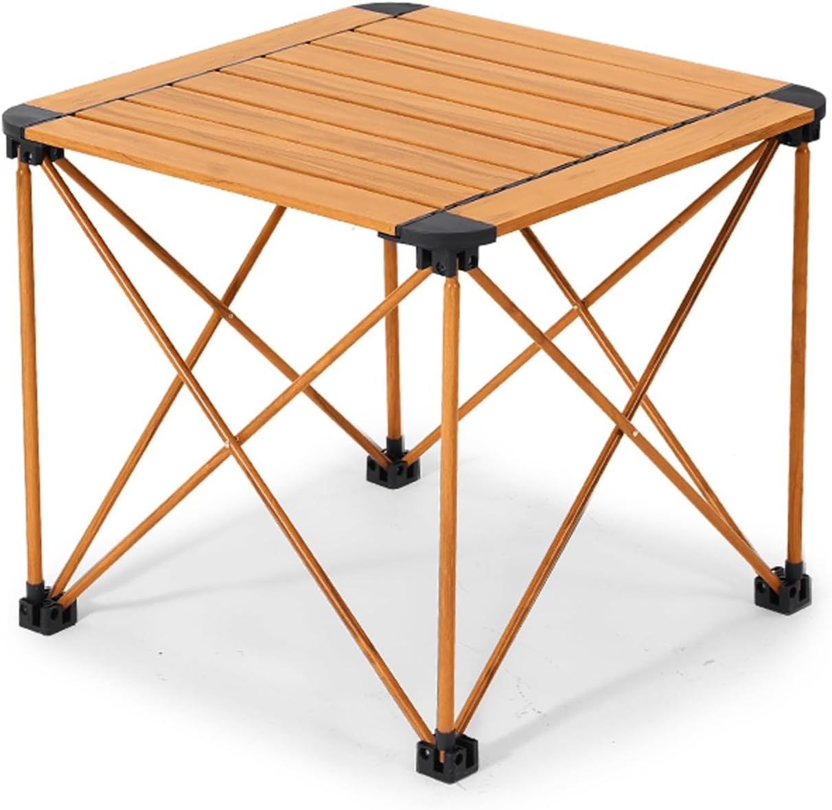 Outdoor Folding Table, Portable Camping Table, All-in-one Picnic Table, Camping Picnic Table(Color:Yellow,Size:27.56in*27.56in*22.24in), 761347