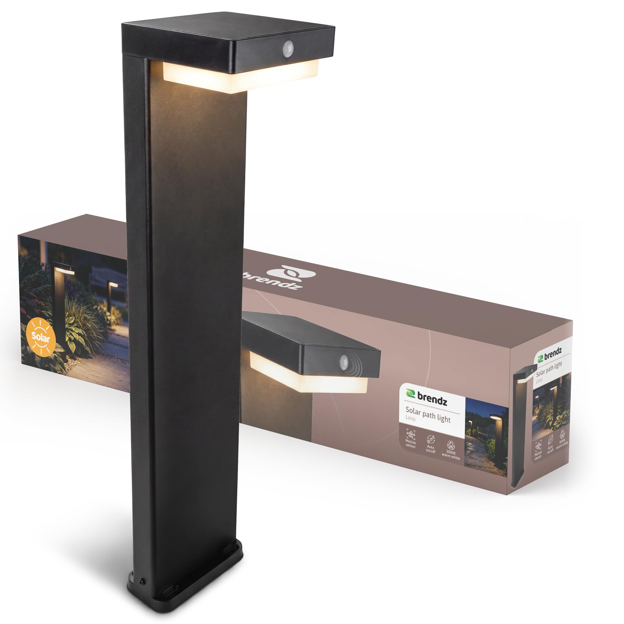Brendz Solar Wegeleuchte, USB-C, Bewegungssensor, IP44