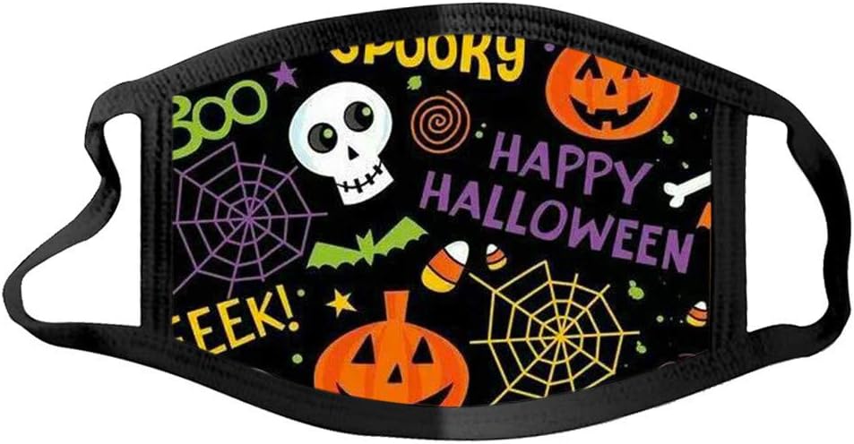 Umitay Reusable Balaclava Halloween Skull Printed Facial Decorations Bandanas Lightweight Funny Skeleton Scarf for Women and Men