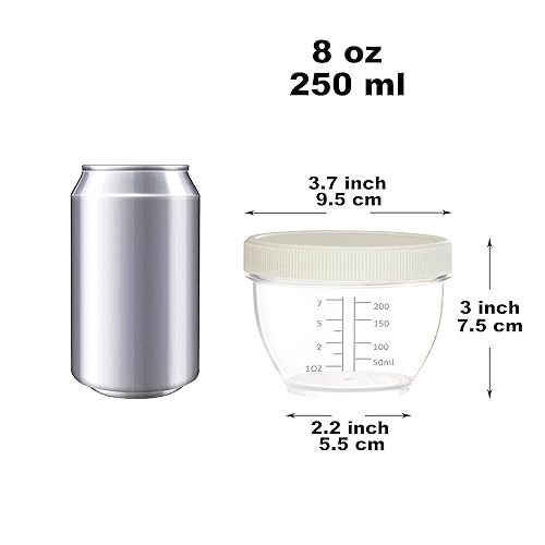 Miniatura 6 de Youngever Paquete de 18 recipientes pequeños de alimentos con tapas recipientes de almacenamiento de alimentos de 8 onzas recipientes de condimento