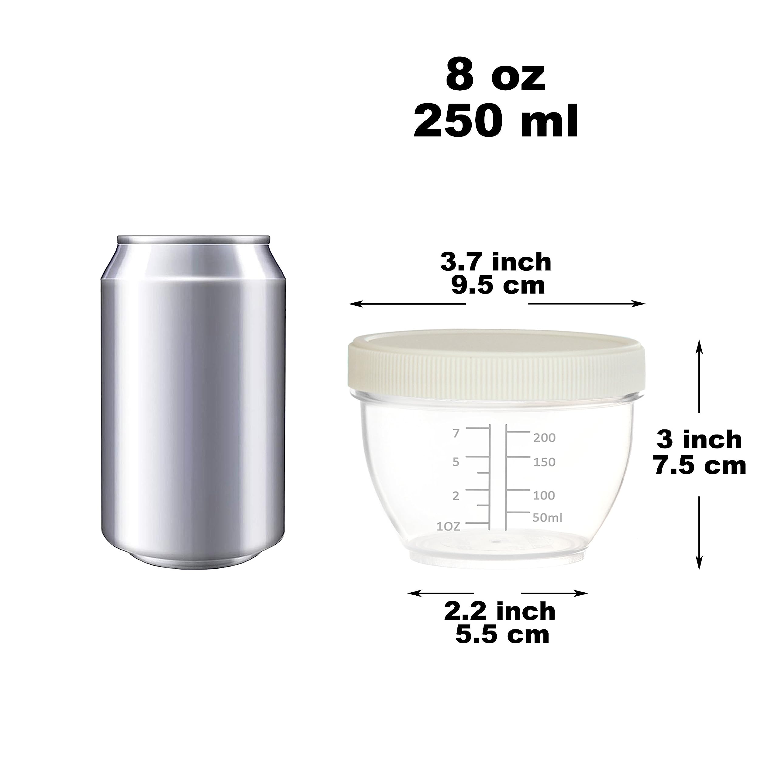 Youngever Confezione da 18 piccoli contenitori per alimenti con coperchio, contenitori per alimenti da 250 ml, contenitori per condimenti e salse con etichette (colori urbani)