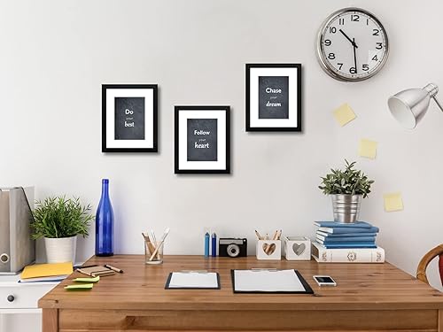 Vista 296 de Juego de 6 portarretratos de 5 x 7 con cristal real para fotos de 4 x 6 con paspartú o 5 x 7 sin paspartú, para pared o mesa, marcos de fotos