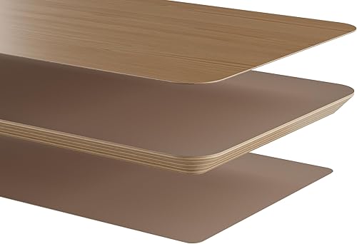 Miniatura 6 de White Oak - Configuración de escritorio ergonómico de doble nivel, soporte de madera moderno para monitor y elevador de espacio de trabajo, oficina