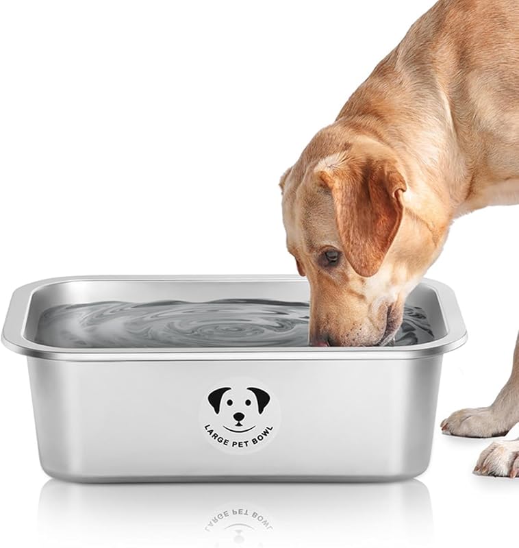 Tigela para Cães Grandes em Aço Inoxidável GIXSEGIE, Capacidade de 15,9 L, JUSH-63