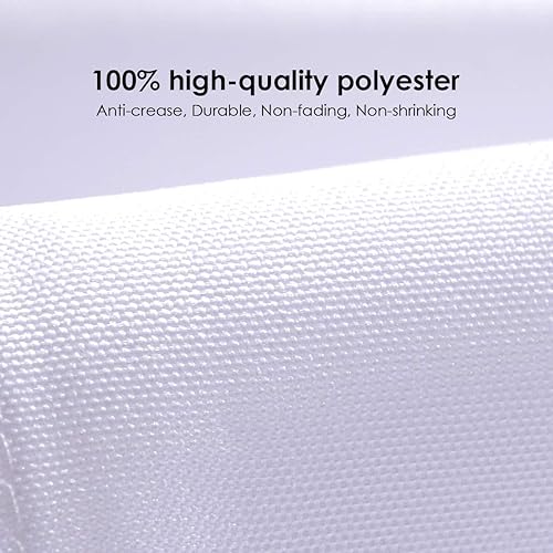 Miniatura 3 de EVENTSDECO - Mantel cuadrado de poliéster blanco de 200 GSM, 52 x 52 pulgadas, para banquetes, bodas, bufé, comedor y fiesta