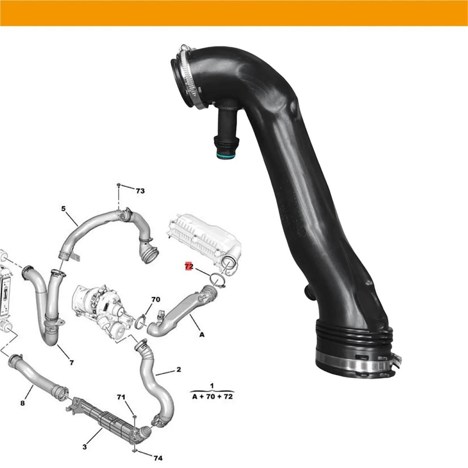 Tubo Aspirazione Aria Auto Auto 1.6T Tubo Aspirazione Turbocompressore 9815284780 YL01688180 Per Peugeot 4008 5008 508l Per Citroen C5aircross C6 Tubo Aspirazione ARIA Auto Tubo Aspirazione Dell'Aria