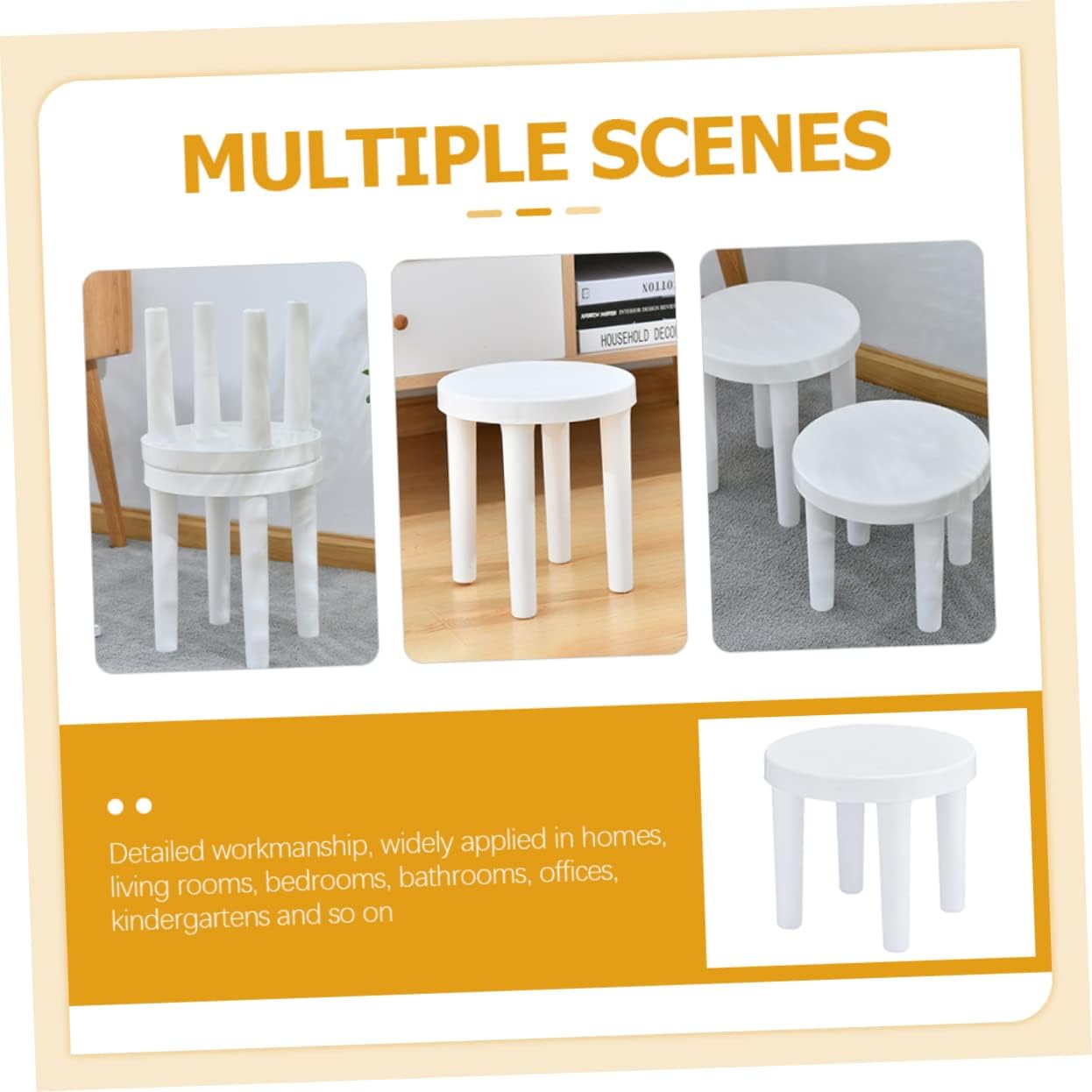 Cabilock Non Slip Three Legged Stool Compact and Lightweight Childrens Stepping Stool for Bathroom Bedroom Living Shoe Changing and Potty Training Portable and Stable Design