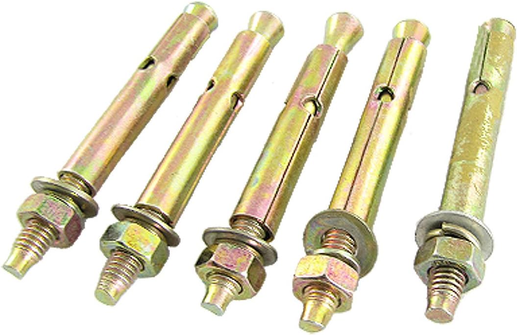 uxcell 5 Pcs Hex Nut Expansion Bolt Sleeve Anchors M6 x
