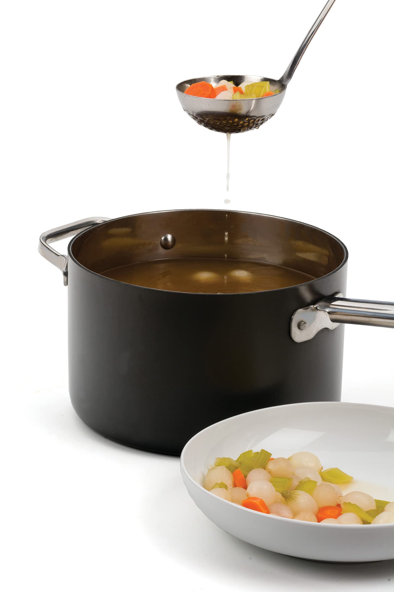 RSVP International Endurance Kitchen Collection Outils de filtrage percés Louche en acier inoxydable 18/8