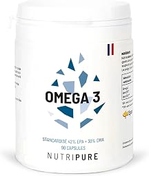 Omega 3 3000mg | Complément Alimentaire Défense | Huile de Poisson labélisée | Haute Concentration en EPA et DHA | Hautement Biodisponible | 90 gélules | Cure de 1 mois | Made in France | Nutripure