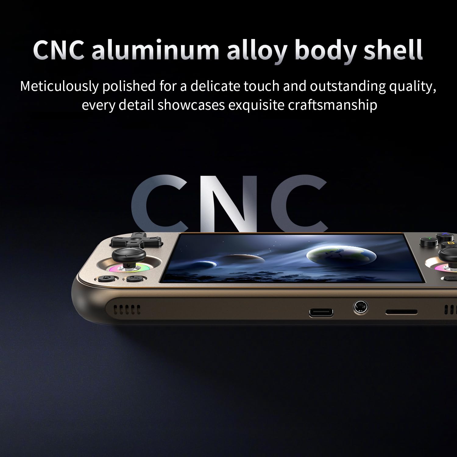 RG477M - Consola de juegos de mano retro, aleación de aluminio CNC, sistema Android 14 de 4.7 pulgadas, LTPS de 4.7 pulgadas, pantalla integrada, procesador 8300, compatible con WiFi 6E, Bluetooth 5.3