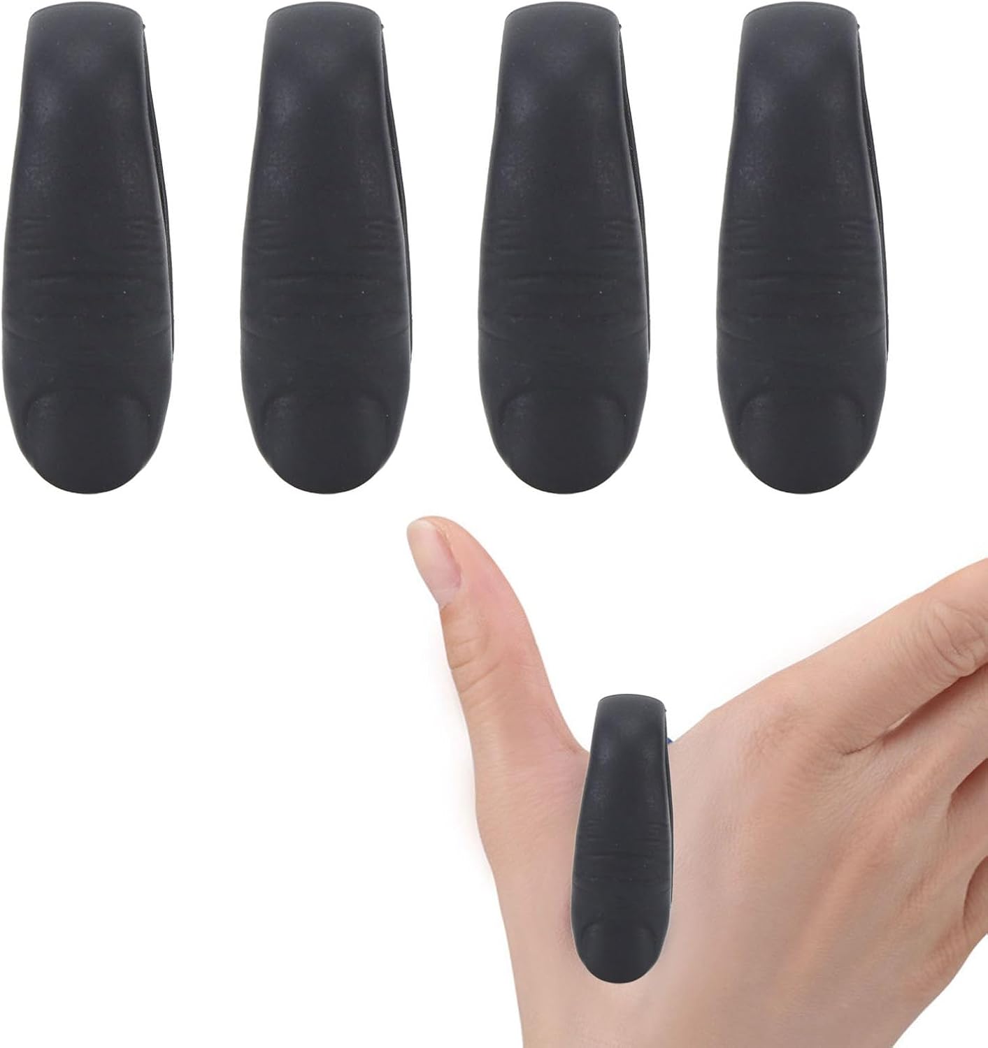 ZJchao 4pcs Thumb Acupoint Clip, Magnetic Acupressure Hand Clip Stress Reduction Wearable Magnets Headache Migraine Relief Clip (Black)