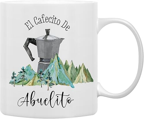 QASHWEY Abuelito - Taza de café para abuelo, regalo de Abuelito, regalo para abuelo, taza de café y té, regalos para AbuelitoSpanish GrandpaPapa, El