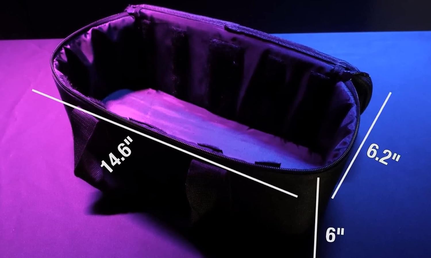 Rockville MINI RF BAG Carry Case for 5 MINI RF or IR Lights, Padded Interior, Adjustable Dividers, Perfect for Transport & Storage