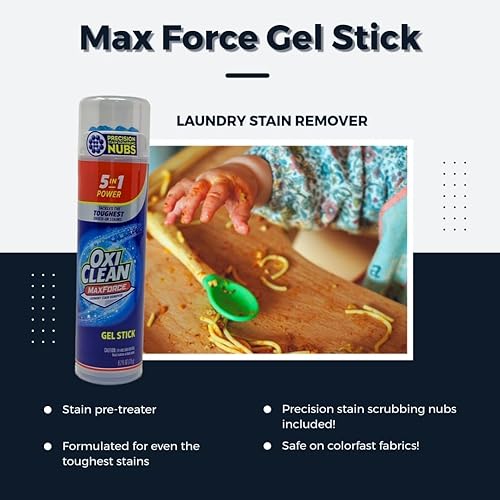 Miniatura 4 de Oxiclean Max Force - Removedor de manchas de gel en aerosol con cepillo removedor de manchas ShopexZone para lavandería, cerdas suaves para uso en
