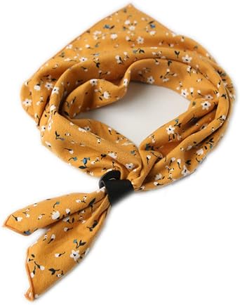 Sharebeauty 24 24 Cotton Neckerchief for Men, Multicolored Patterned Scarf with Buckle