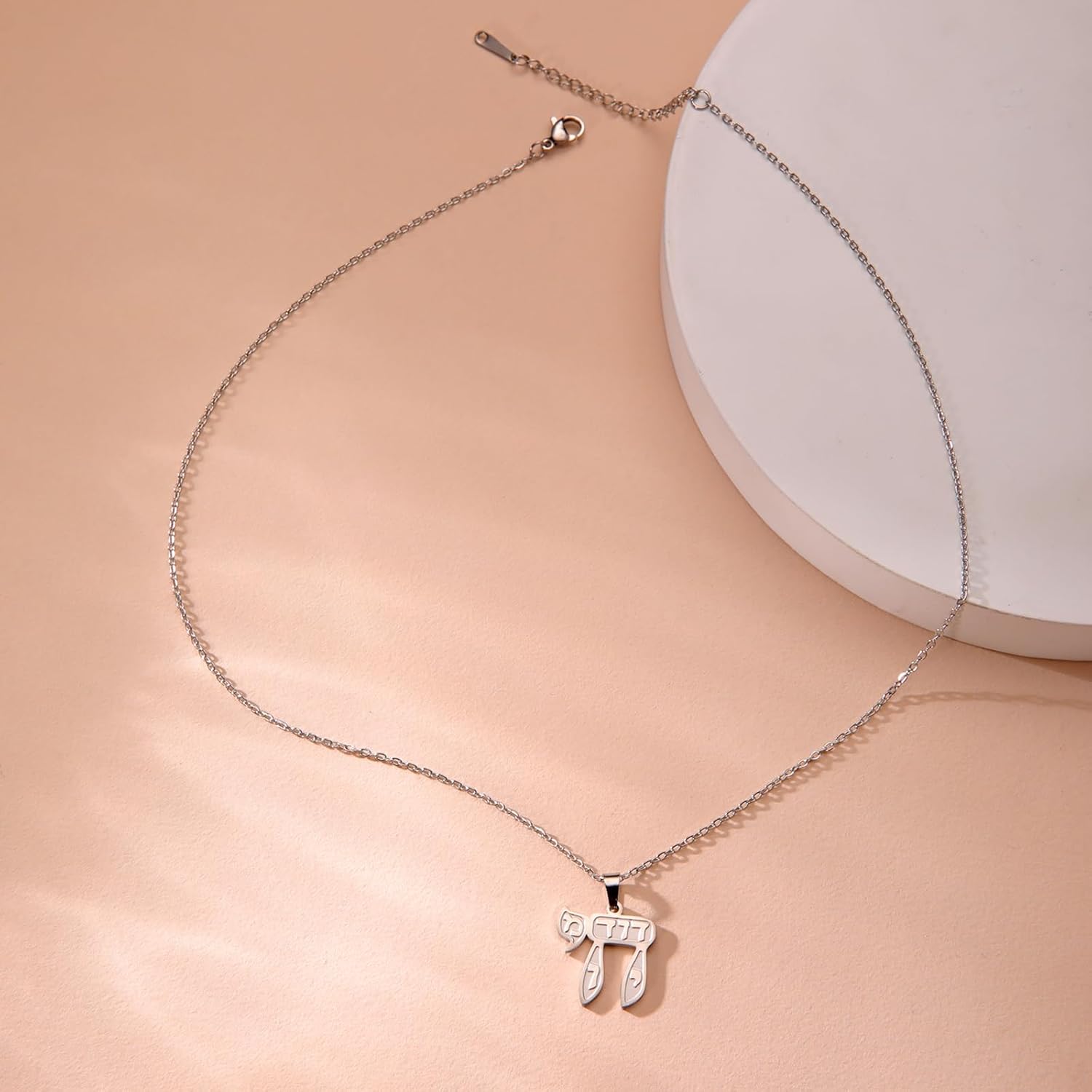 VASSAGO Jewish Star Necklace Stainless Steel Chai Pendant Am Yisrael Hebrew Amulet Jewelry Gift for Women Men - Image 4