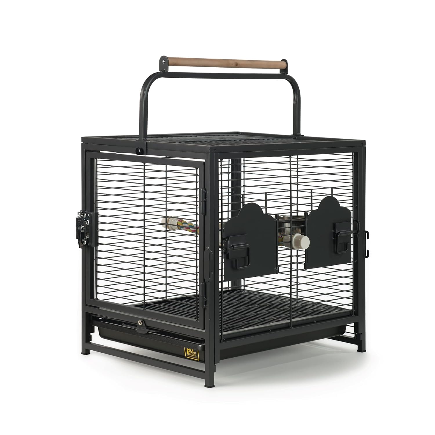 Bird Travel Carrier Cage Parrot Cage with Handle Wooden Perch & Seed Guard for Small Parrots Canaries Budgies Parrotlets Lovebirds Conures (Bar Spacing -12MM) - The Pets Kingdom (B0CNLYVF9Z) Amazon Price History, Amazon Price Tracker