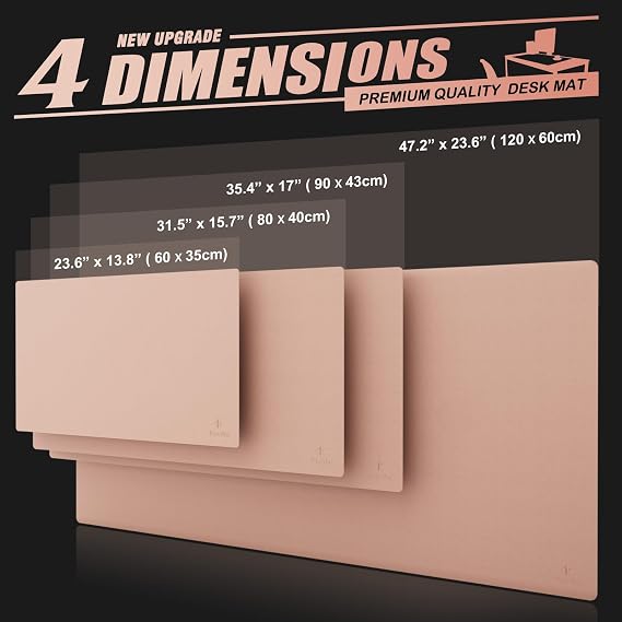 K KNODEL Leather Desk Mat 35 x 60 cm Pink