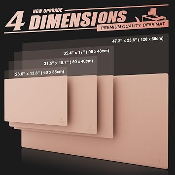 K KNODEL Leather Desk Mat 35 x 60 cm Pink