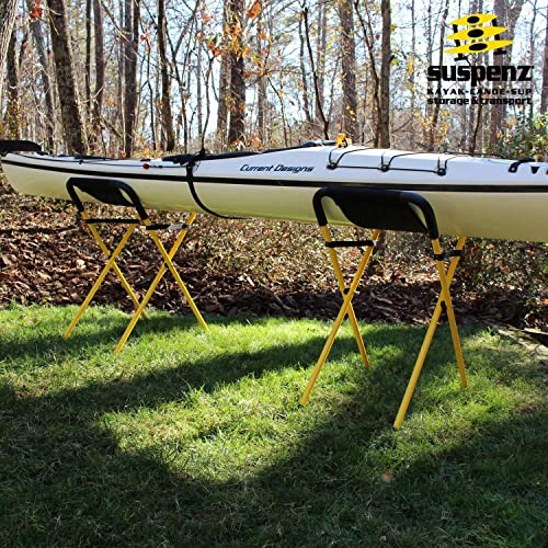Suspenz Kayak Stand, Heavy Duty Portable Folding Stands For Kayaks, Canoes, Sups - 175 Lb Capacity - (22-1830),Yellow #TOP4