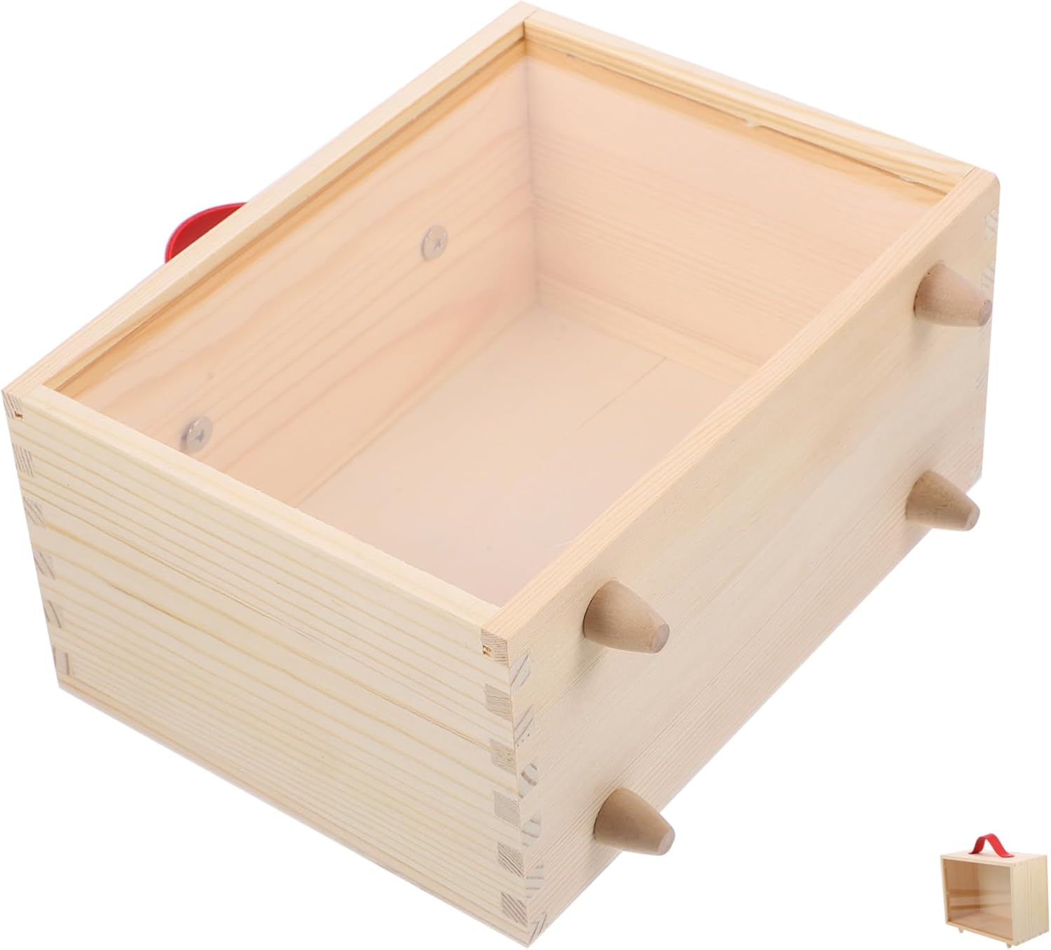 Wooden Storage Box with Transparent Lid Handle Decorative Gift Box for Jewelry Lipsticks Small Items Elegant Reusable Container for Any Occasion
