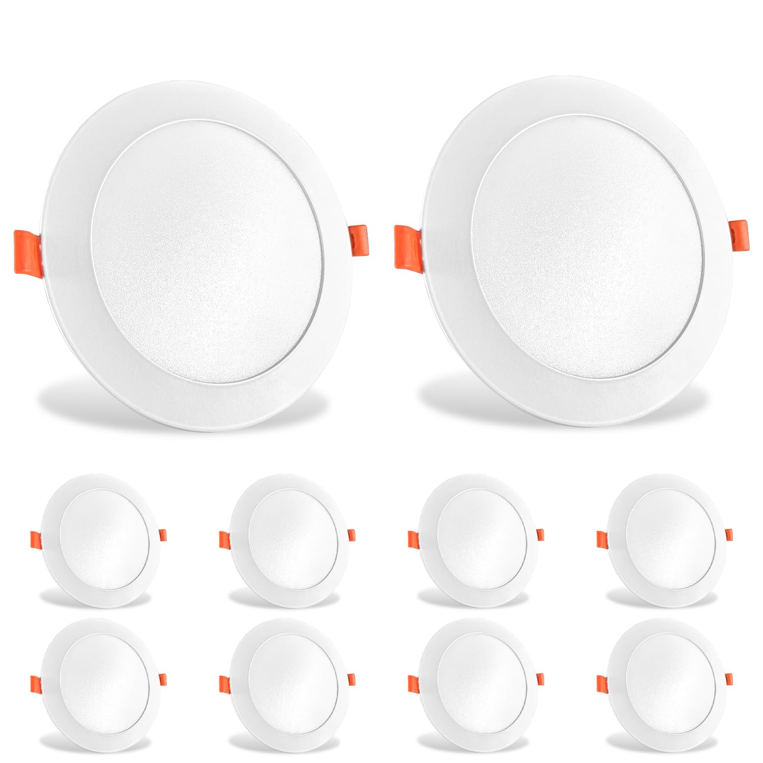 Europalamp - Spot Encastrable LED 12W Rond Extra-Plat Blanc (6000K - Blanc froid, 10)