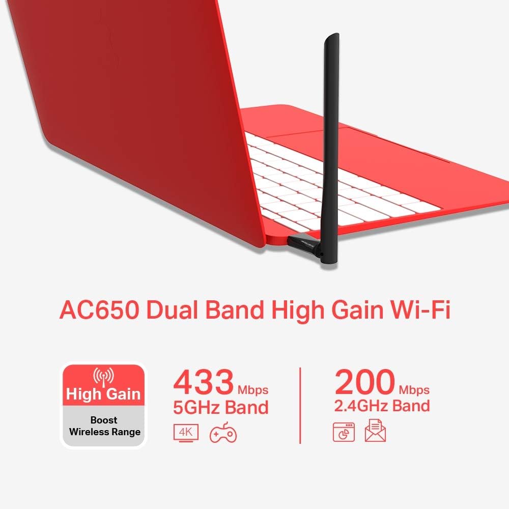 Mercusys AC650 Dual Band High Gain Wi-Fi features