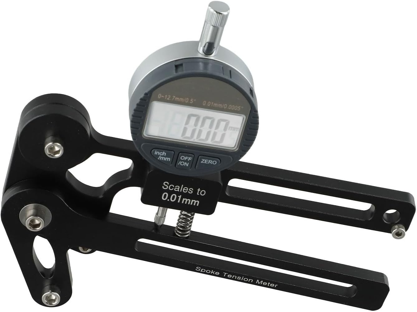 Spoke Tension Gauge | Aluminum Alloy Spoke Tension Measuring Tool for Bike Wheels | For CNC Machined Wheel Building Tool Compatible with 26/27./700C/29 Inch(Black electronic watch)