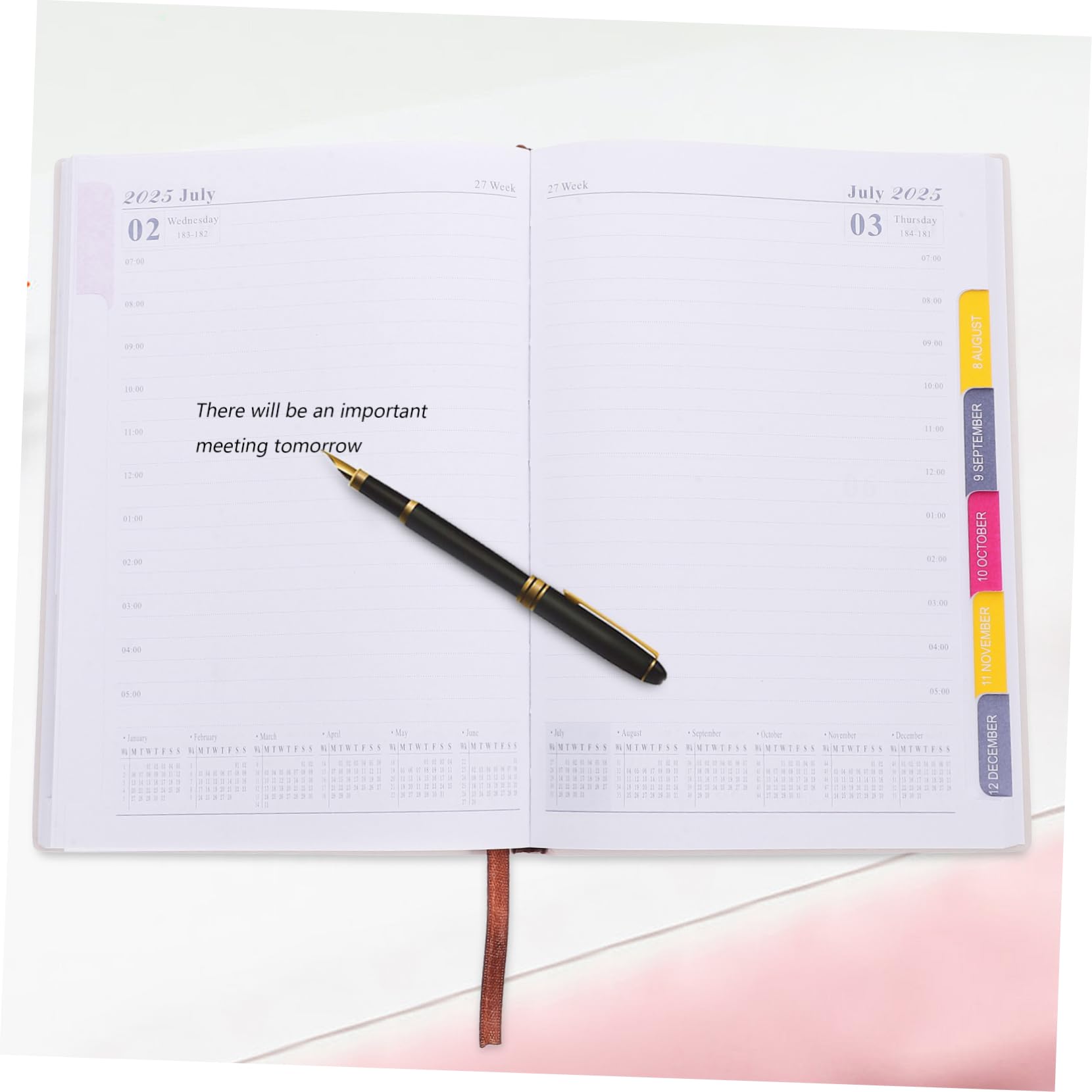 Angoily 3 Pezzi Agenda Planner con Copertina PU Taccuino Organizer Giornaliero e Annuale Leggero e Portatile per Casa e Ufficio Pianificazione e Organizzazione
