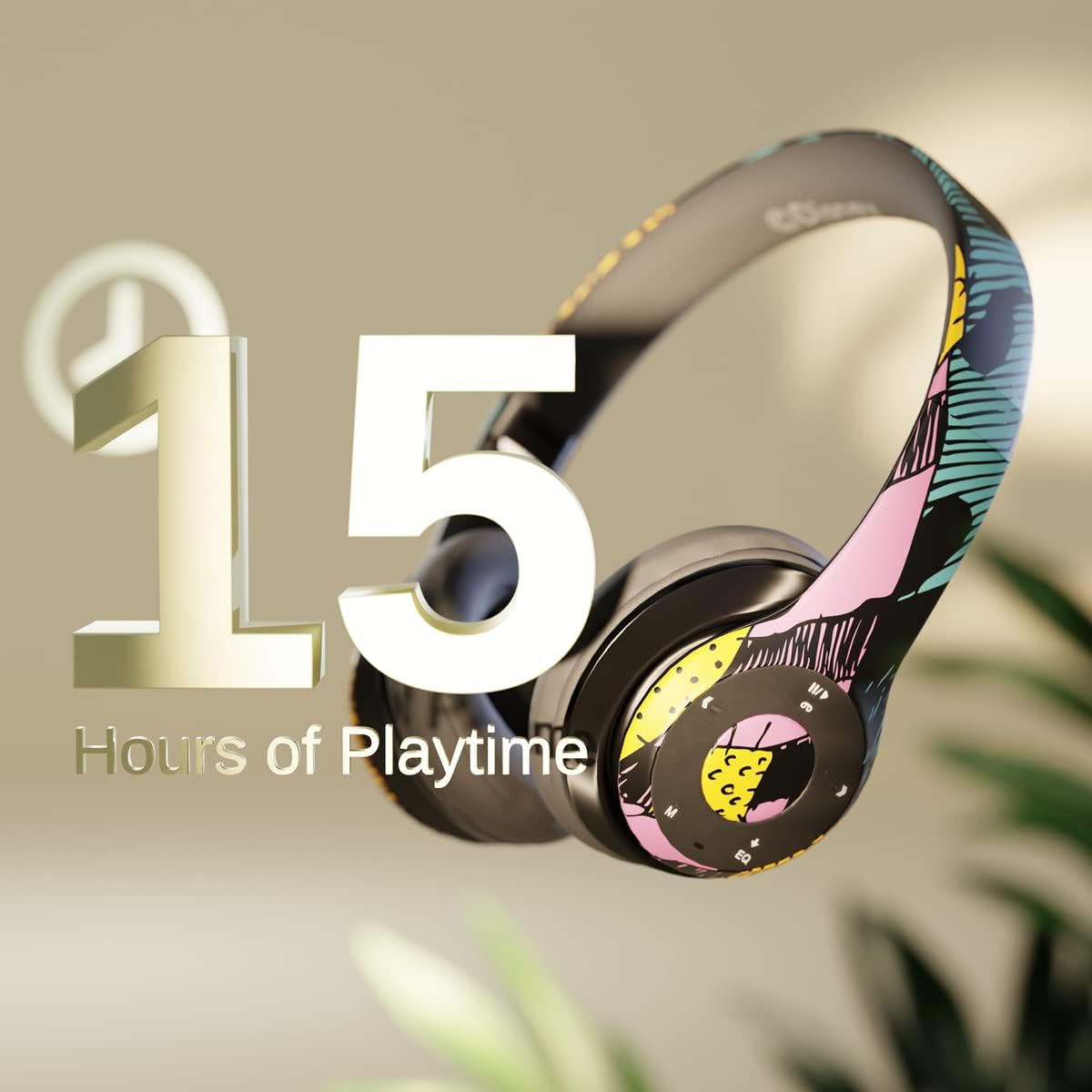 iJoy Disney Nightmare Before Christmas Sally Dress Bluetooth Headphones - Wireless Foldable Over-Ear Headset, Built-in Mic, Enchanting Sally & Friends Design, for Adults & Kids - Image 2