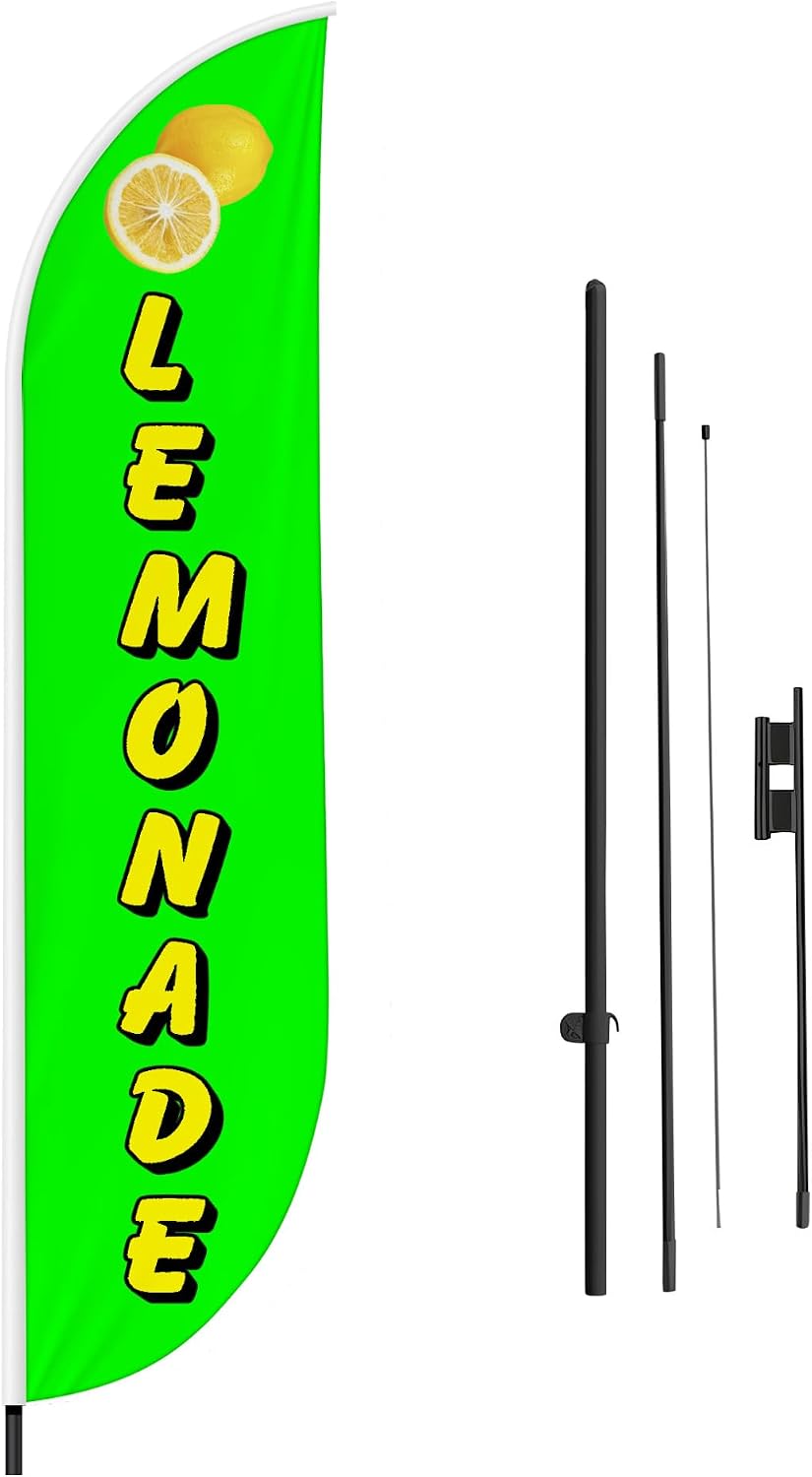 Amazon.com : Lemonade Feather Flag(11.5feetX2.5feet) by DreamController | Outdoor Business ...