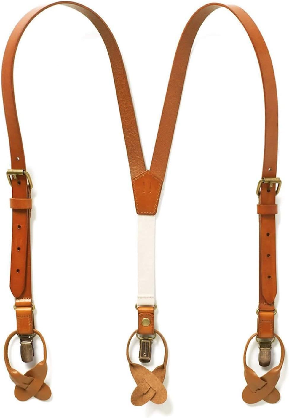 JJ Suspenders Genuine Leather Suspenders For Kids with Elastic Strap - Classic Y Suspenders for Boys & Toddlers