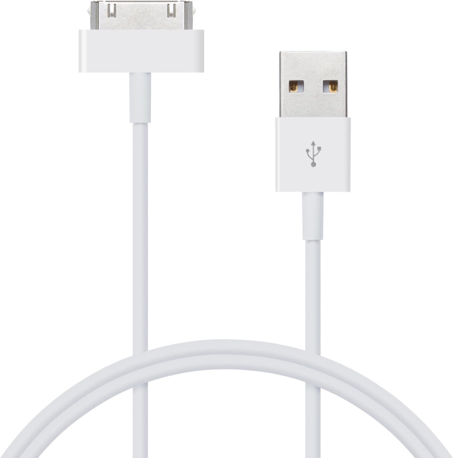USB 2.0 Sync/Charge/Data Transfer/Charging Cable for Apple iPhone 3G/3GS/4/4s, iPad 1/2/3, iPod Touch 1/2/3/4, iPod 5th Gen, iPod Classic, iPod Nano 1/2/3/4/5/6 - WHITE (1 Pack)