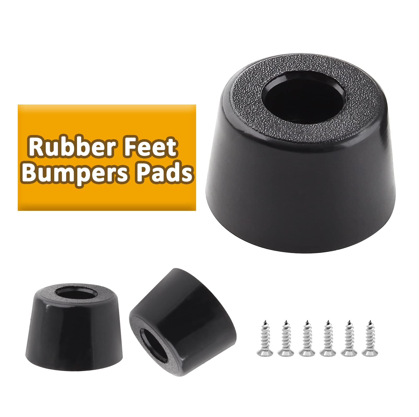 16 PCS Pies De Goma Antideslizantes Redondos Con Tornillos Patas De Goma Atornillables Patines Para Muebles Sillas Mesas Negro 81577514