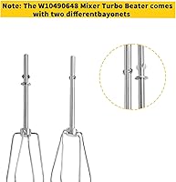 Vista 6 de Hand Mixer Beaters for KitchenAid, Turbo Beaters Compatible with W10490648, KHM2B, AP5644233, PS4082859 Parts (2 Pack)