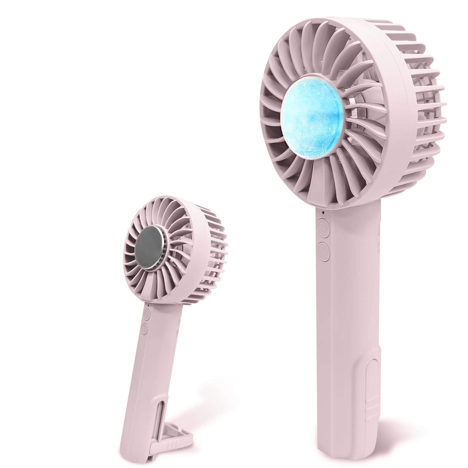Handheld Fan, Small Fans with with TEC Refrigeration Chip, 3 Cooling Speeds High Speed Hand Fan Rechargeable, Travel Fan with for Outdoor Camping Concerts, Mini Desk Fan for Office School Home (Pink)