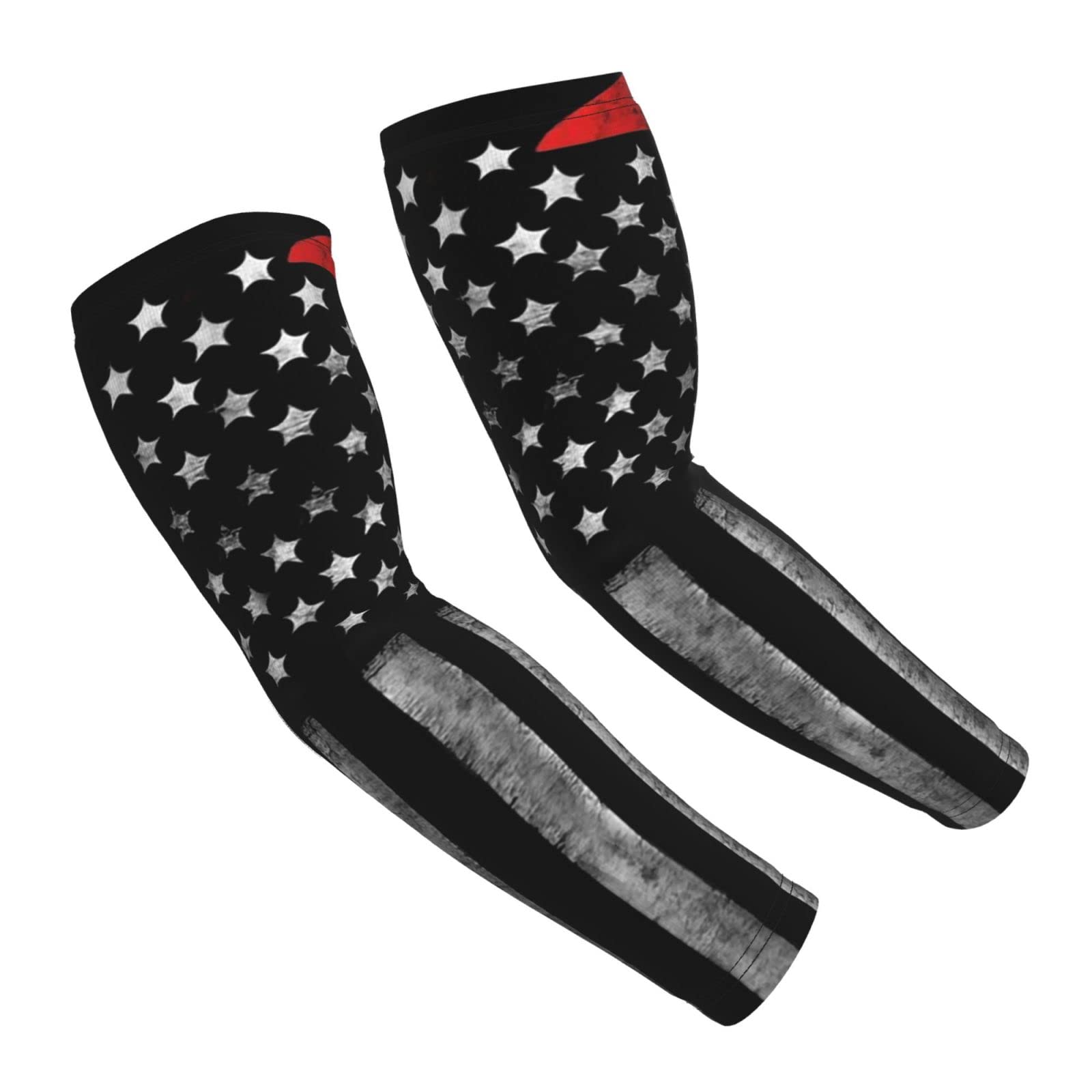 AYUNIX Arm Sleeves for Men Women Thin Firefighters Flag UV Sun Protection Sports Compression Arm Sleeves for Outdoor Protective Sports Running Golf Cycling Driving Fishing