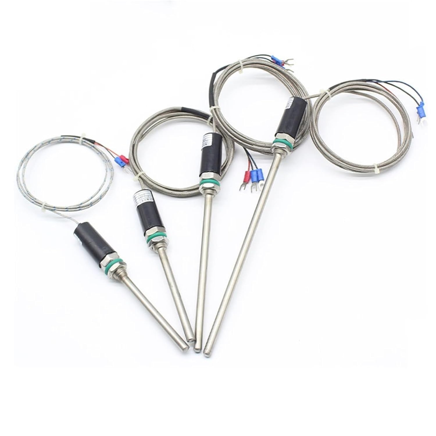 K/E Type Thermocouple PT100 Sensor Platinum Thermal Resistance M12 Control 1Pcs(K 2M,50mm)