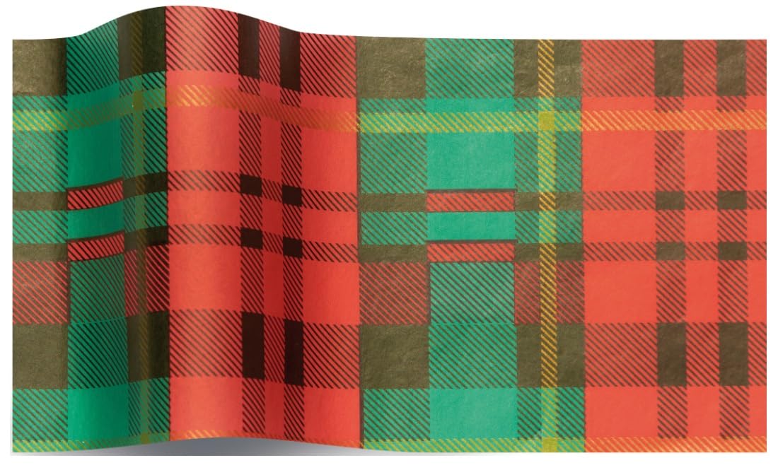 Mustbebonkers Tartan Prescently Plaid Luxury Printed Tissue Wrapping Paper Tissue 16Gms - Acid Free - 34 X 45 Cm (, 10)