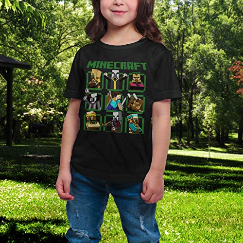Minecraft Illager and Villager tee Shirt for Kids w/Steve Evoker Ravager, X-Small Black3