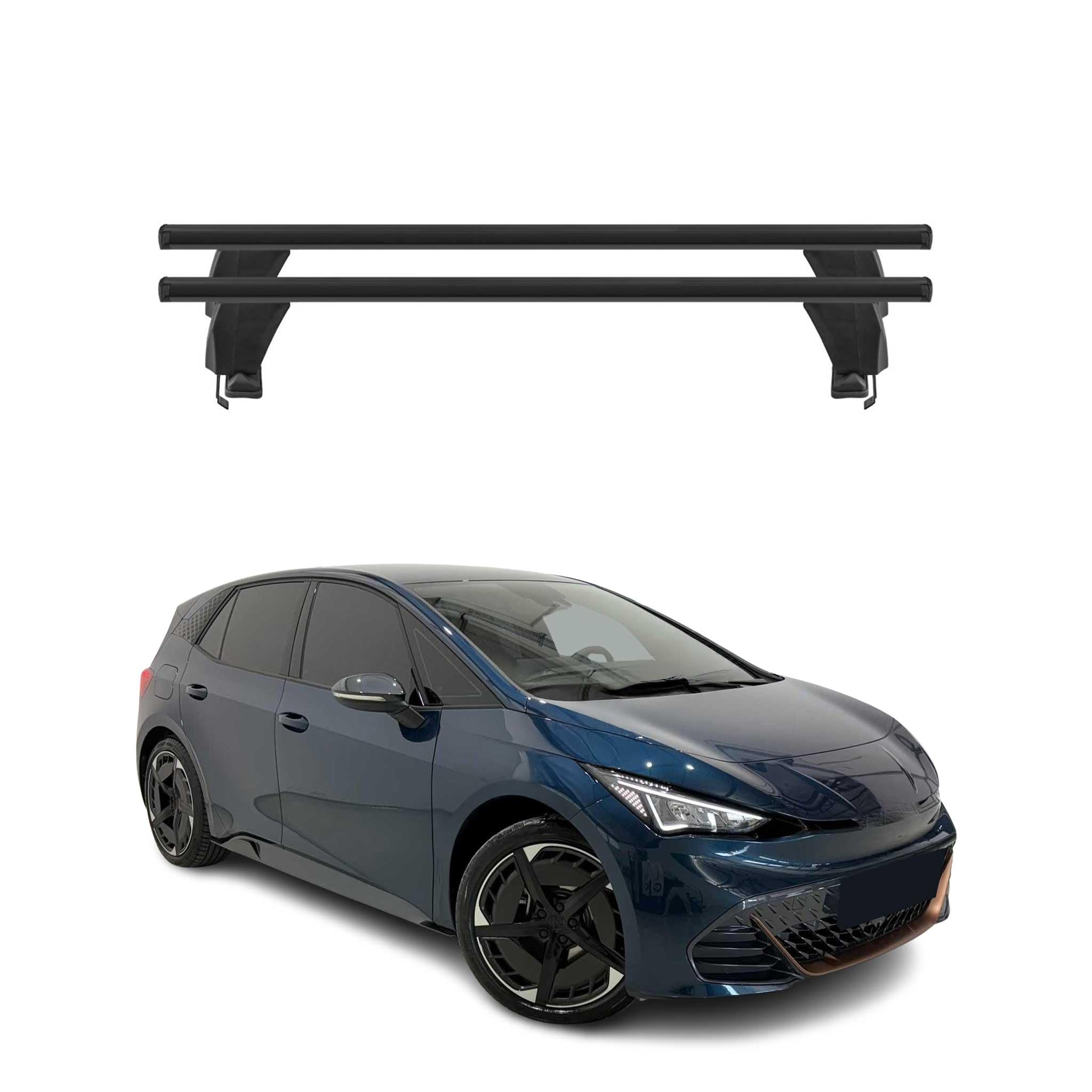 OMAC Poprzeczki aluminiowe do Cupra Born 2024-2026 FL – Zamykane – Rowek T – City Crash Tested – Nośność 50 kg Czarny