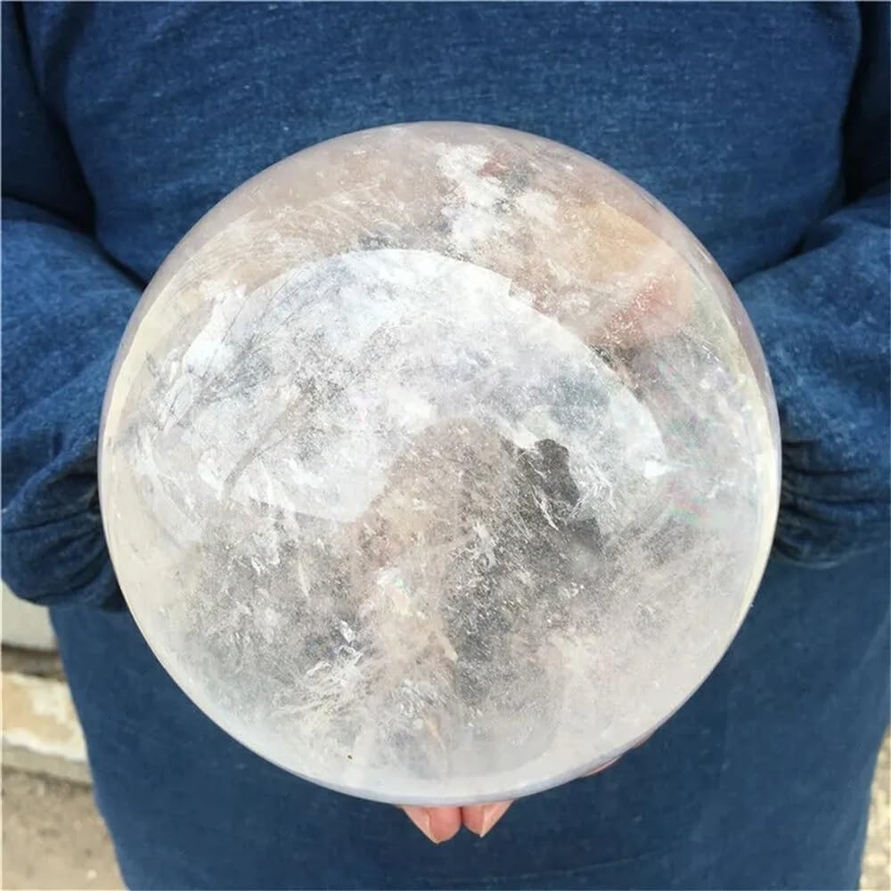 CYVXCPPGI Stone Transparent White Crystal Ball Quartz Crystal Home Office Decorative(Size:410-500g)